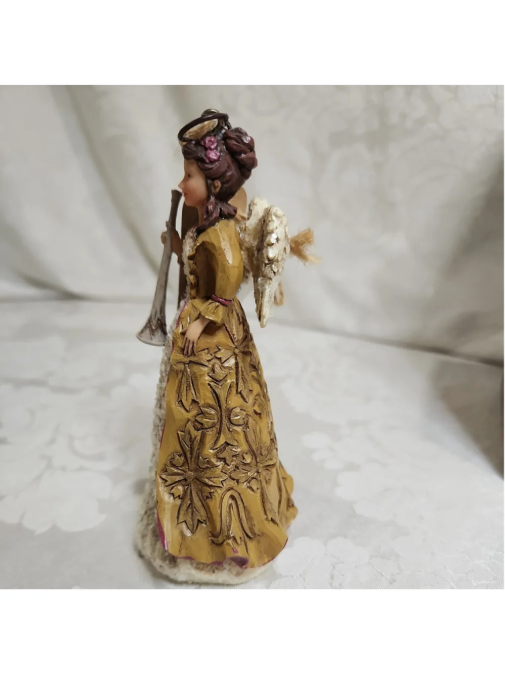 Jim Shore Heartwood Creek Enesco ANGEL With Horn Ornament 2009,NIB ESTATE FIND